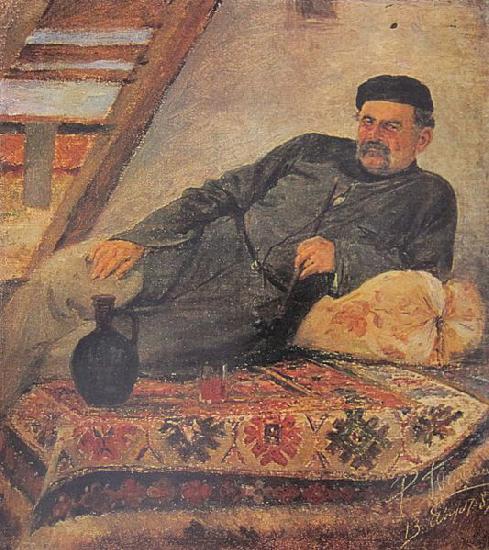 Romanoz Gvelesiani A Kakhetian man with a jar china oil painting image